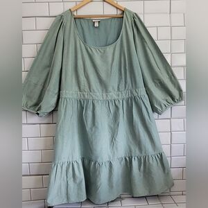 AVA & VIV Ladies Plus Size 100% Cotton Bohemian Prairie Style Dress ¾  Full Sle